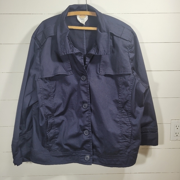 EUC Talbots Lightweight Navy Blue Jacket Women's sz 24 - Picture 2 of 8